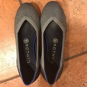 Rothy’s Grey Birdseye round toe flats size 7